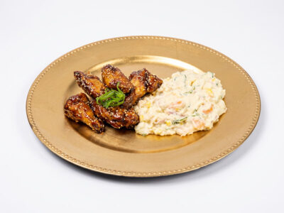 Fried chicken + mashed potato + salad Gong Kineska Hrana delivery