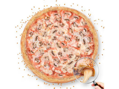 Triple cheese capricciosa pizza Caribic Pizza Novi Beograd delivery