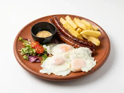 Eggs with sausage Škembe Haus delivery