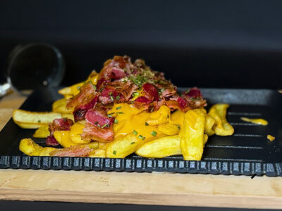 French fries with cheddar and bacon Misterija delivery
