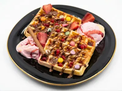 Waffle raspberry Corner House delivery