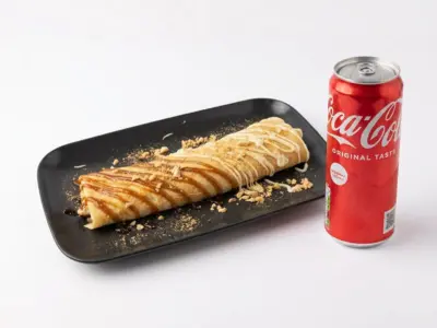 White snickers pancake + Coca-Cola 0.33L Obrni Okreni Novi Beograd delivery