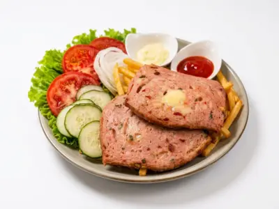 Leberkase stuffed with cheese and vegetables Vienna Food Ruma delivery