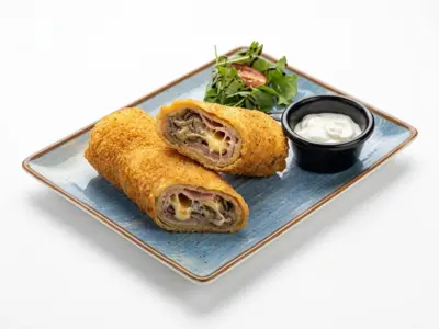 Fried pancakes with mushrooms, cheese and ham La Fiamma delivery