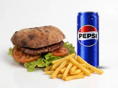 Big pljeskavica 200g + French fries 200g + Pepsi 0.33L Kruna Leskovački Roštilj delivery