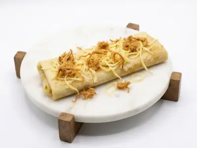 Smoked cracklings, cheese pancake Gelato Box delivery