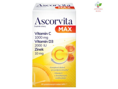 Ascorvita Max (Vitamin C 1000mg, Vitamin D 2000IU, Cink 10mg) 60 tableta Ruža Apoteka delivery