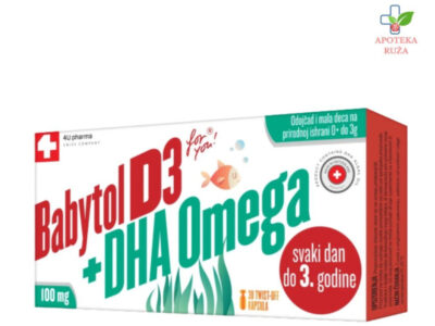 Babytol D3 + DHA Omega za normalan razvoj kostiju, zuba i vida 30 kapsula Ruža Apoteka delivery