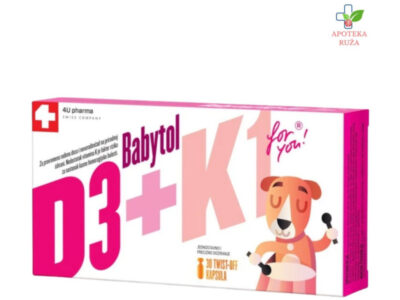 Babytol D3 + K1 za prevremeno rođenu decu i novorođenčad na prirodnoj ishrani 30 kapsula Ruža Apoteka delivery