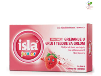 Isla Junior pastile za grlo protiv promuklosti i suvog kašlja, za decu 4+ 20 komada BEZ ŠEĆERA Ruža Apoteka delivery