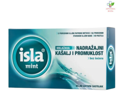 Isla Mint pastile za grlo protiv promuklosti i suvog kašalja 60 komada BEZ ŠEĆERA Ruža Apoteka delivery