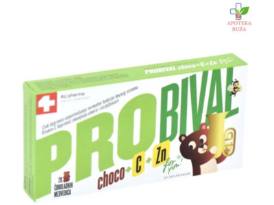 Probival Choco sa vitaminom C i Cinkom za imunitet i zdravu mikrofloru dece 20 čokoladnih medvedića Ruža Apoteka delivery