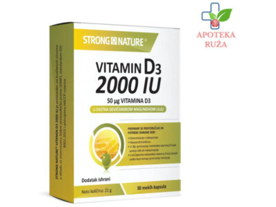Strong Nature Vitamin D3 2000 IU u ekstra devičanskom maslinovom ulju 30 kapsula Ruža Apoteka delivery