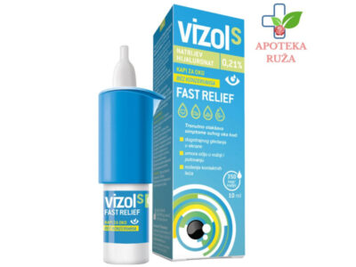 Vizol S 0,21% natrijum hijaluronata veštačke suze kapi za oči 10ml Ruža Apoteka delivery