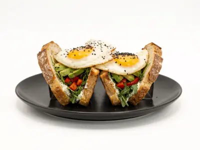 Avocado toast with eggs and prosciutto Protein Bite delivery