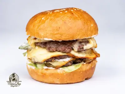 Dimljeni burger triple Mona Lisa Burger Bar dostava
