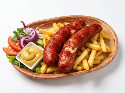 Sausage with cheese + french fries Tri Praseta delivery