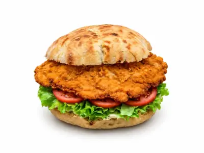 Stuffed breaded chicken breast in a bun Scooby Doo delivery