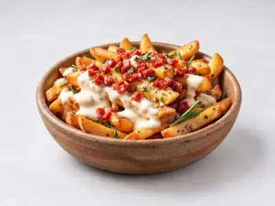Pomfrit sa topljenim sosom od 4 vrste sira Gyros House dostava